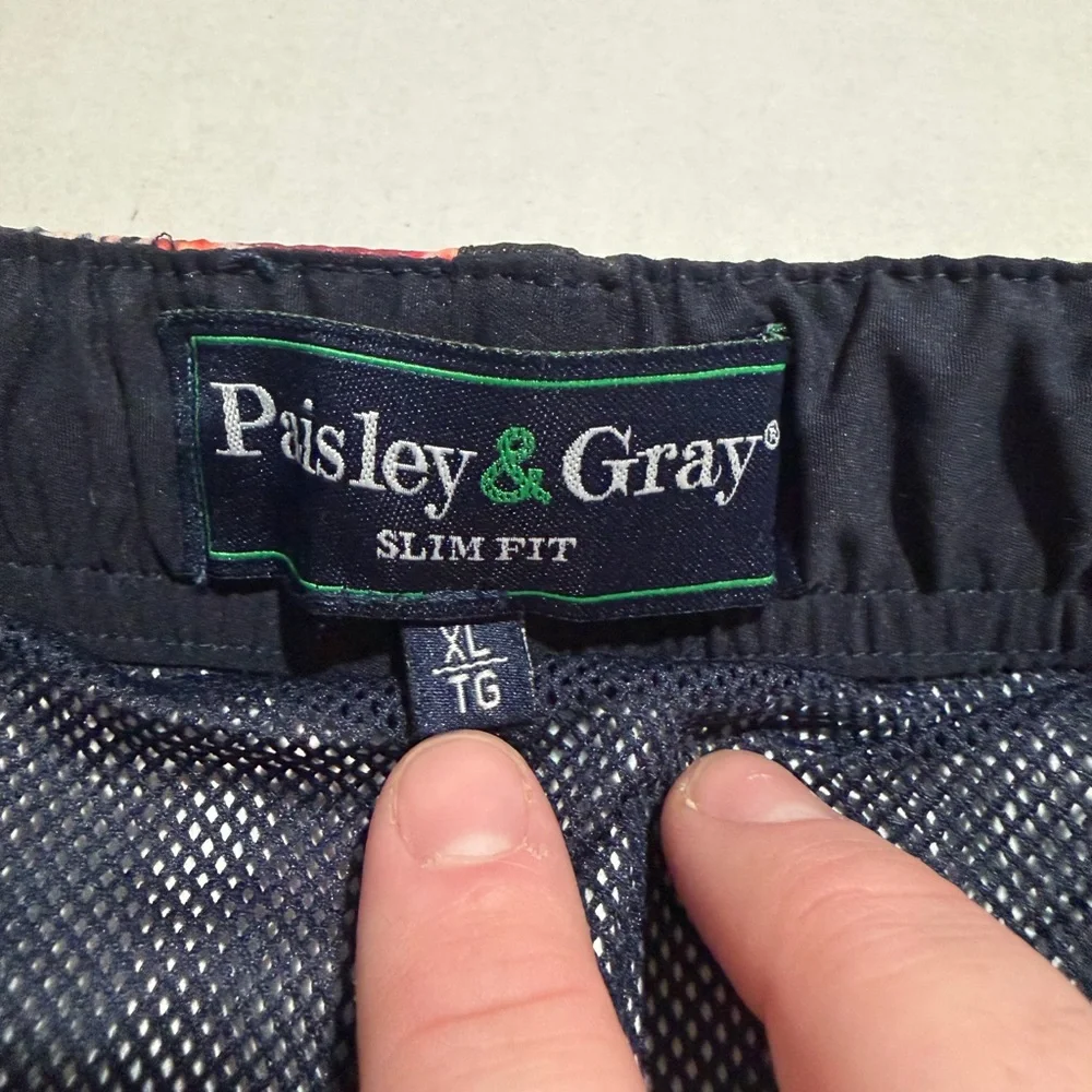paisley & gray slim fit hawaiian style swim trunks shorts, men's‎ large #1344